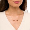 Thumbnail Image 2 of Alternating Baguette and Round Garnet Curved Bar Necklace in Sterling Silver with 14K Gold Plate