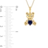 Thumbnail Image 4 of 5.0mm Heart-Shaped Blue and White Lab-Created Sapphire Teddy Bear Pendant in Sterling Silver with 14K Gold Plate
