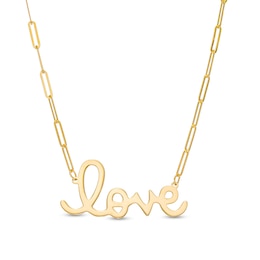 Cursive "love" Necklace in 10K Gold