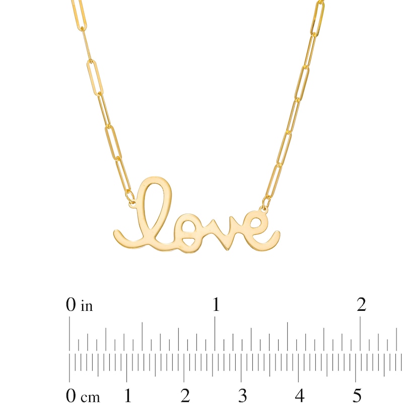 Cursive "love" Necklace in 10K Gold