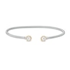 Thumbnail Image 1 of 5.0mm White Topaz Duo Rope Bangle in Sterling Silver and 10K Gold