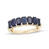 Thumbnail Image 1 of Octagon Blue Sapphire Seven Stone Band in 10K Gold
