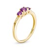 Thumbnail Image 3 of Amethyst and Diamond Accent Three Stone Ring in 10K Gold