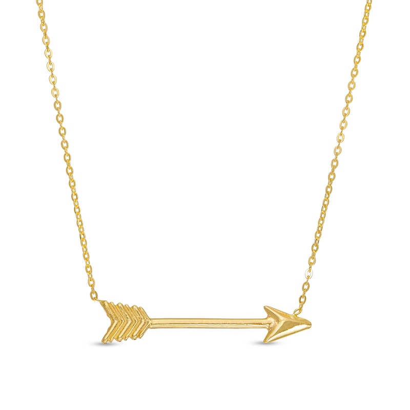 Main Image 1 of Arrow Necklace in 14K Gold - 17"