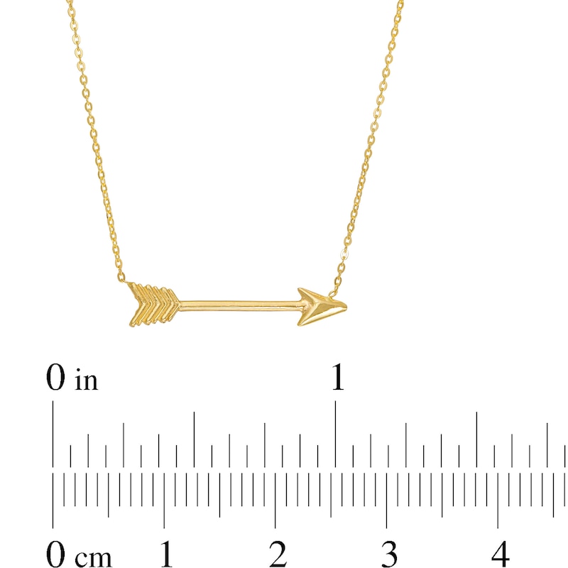 Main Image 3 of Arrow Necklace in 14K Gold - 17"