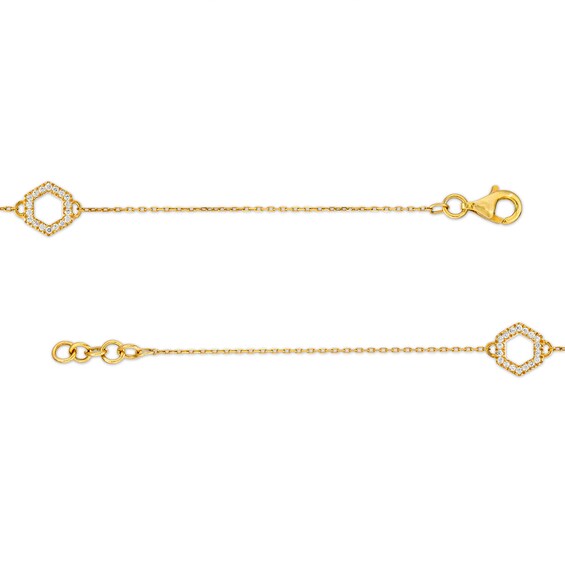 1/5 CT. T.w. Diamond Hexagon Station Bracelet in 10K Gold