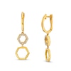 Thumbnail Image 1 of 1/8 CT. T.W. Diamond Hexagon Drop Earrings in 10K Gold