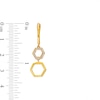 Thumbnail Image 3 of 1/8 CT. T.W. Diamond Hexagon Drop Earrings in 10K Gold