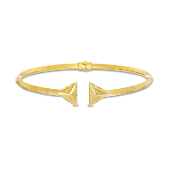 Etched Arrow Triangular Geometric Cuff in 10K Gold