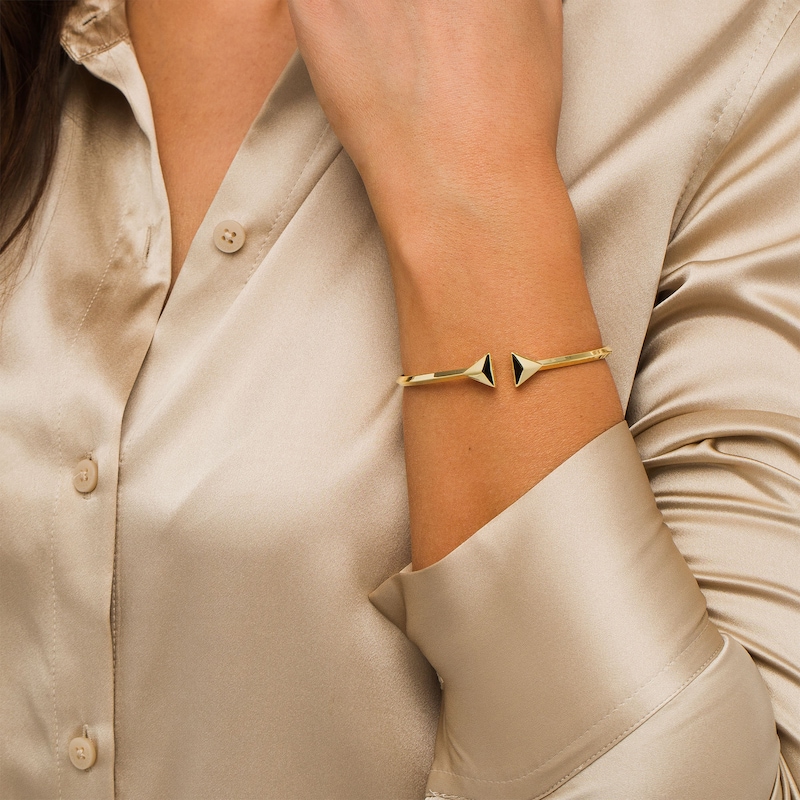 Main Image 2 of Etched Arrow Triangular Geometric Cuff in 10K Gold