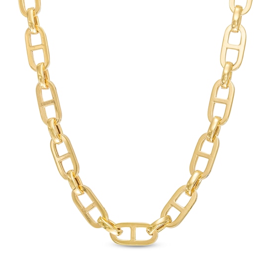 7.0mm Mariner Chain Necklace in Hollow 10K Gold - 18"