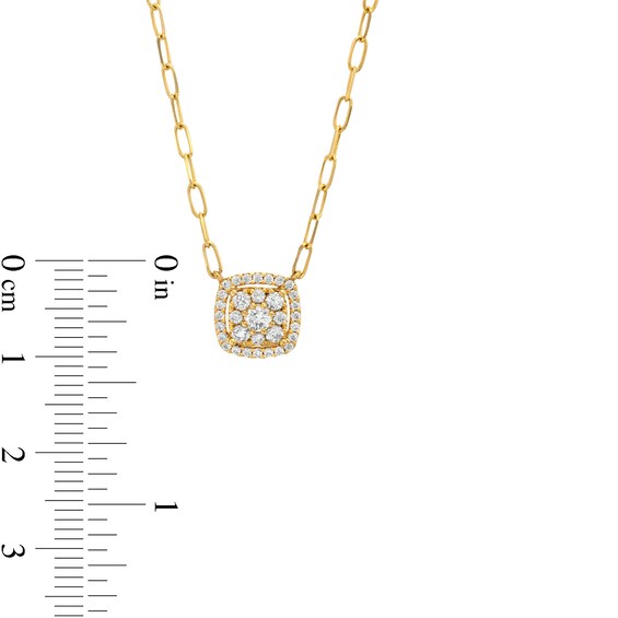 1/3 CT. T.w. Composite Cushion Diamond Necklace in 10K Gold