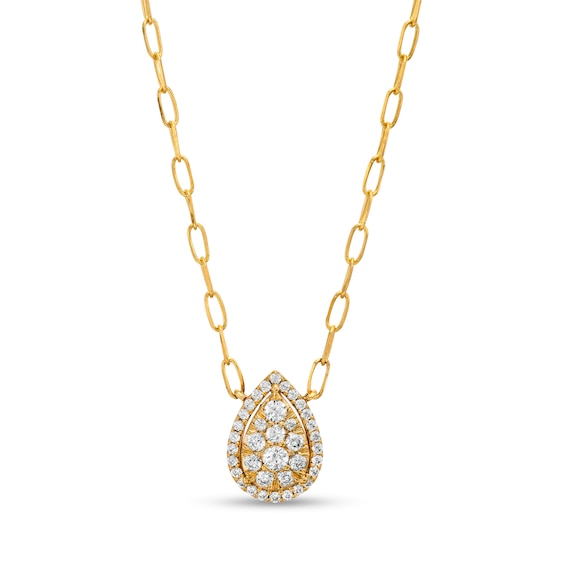 1/3 CT. T.w. Composite Pear Diamond Necklace in 10K Gold