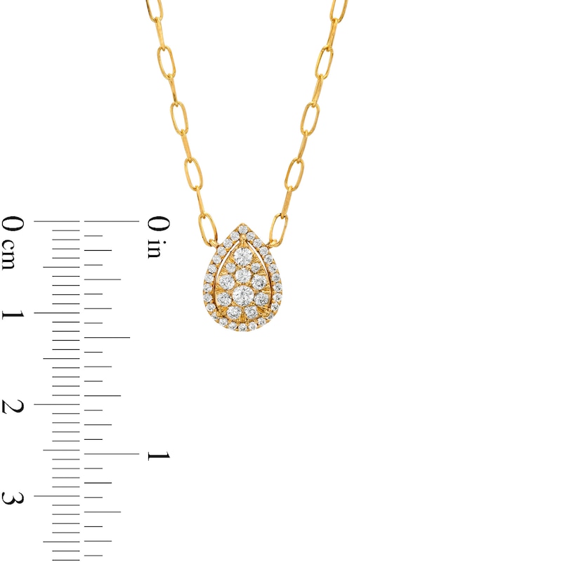 Main Image 3 of 1/3 CT. T.W. Composite Pear Diamond Necklace in 10K Gold