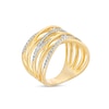 Thumbnail Image 3 of 1/2 CT. T.W. Diamond Multi-Row Zig-Zag Ring in 10K Gold