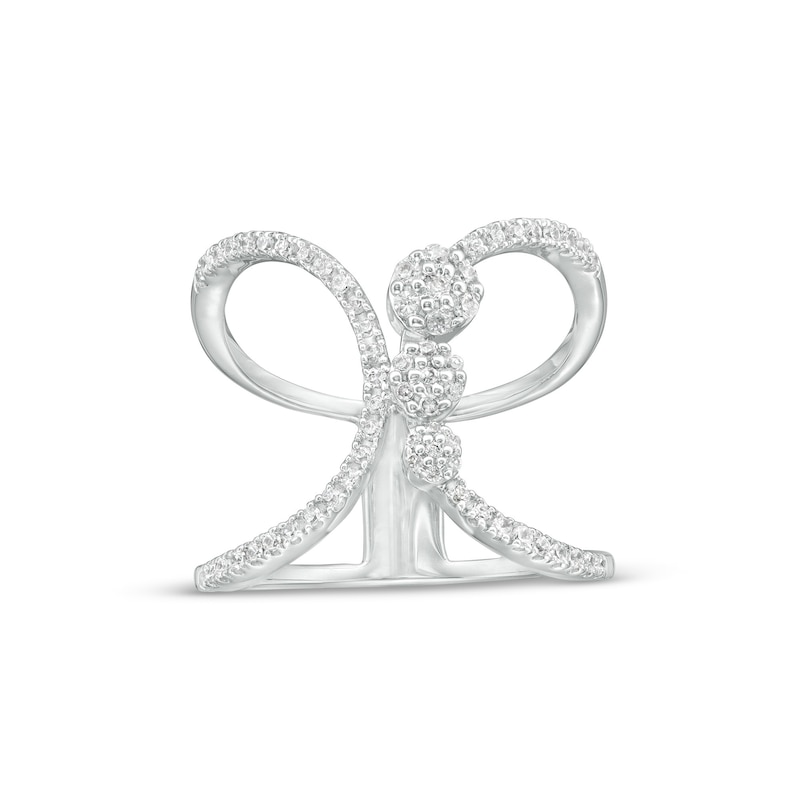 Main Image 1 of 3/8 CT. T.W. Diamond Abstract Butterfly Ring in 10K White Gold