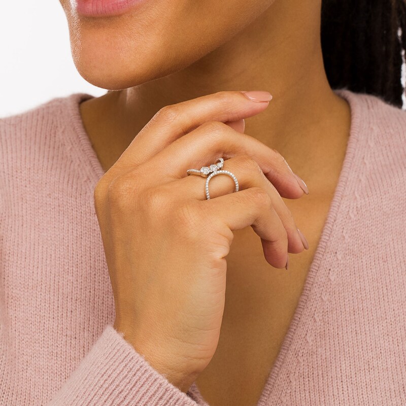 Main Image 2 of 3/8 CT. T.W. Diamond Abstract Butterfly Ring in 10K White Gold