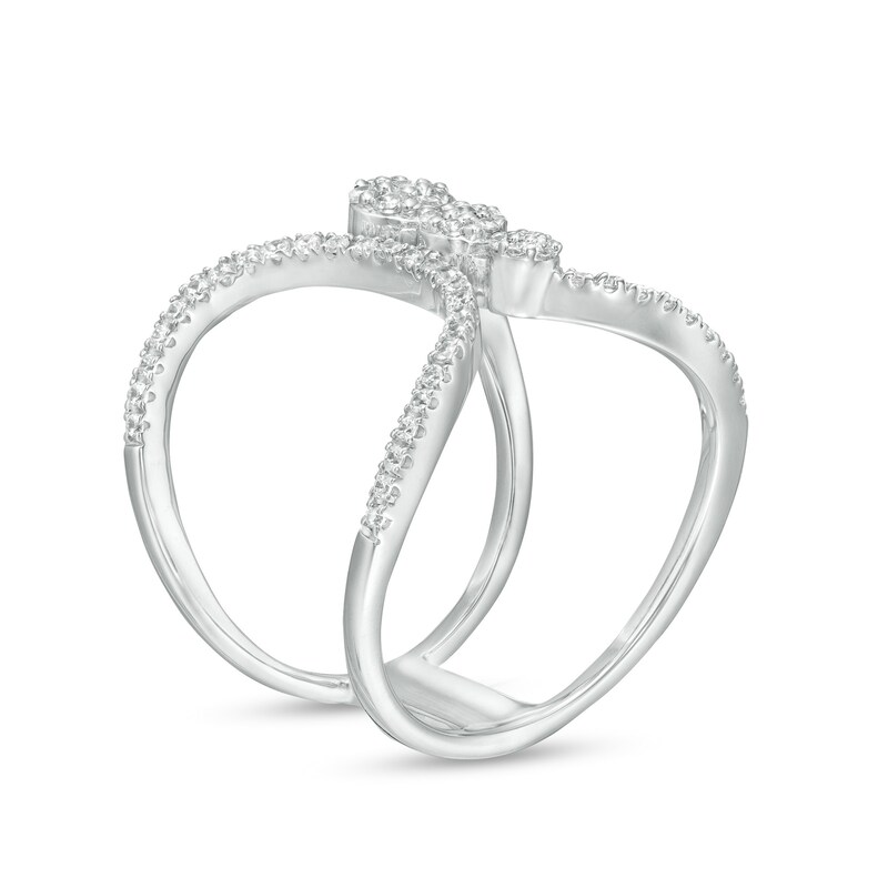 Main Image 3 of 3/8 CT. T.W. Diamond Abstract Butterfly Ring in 10K White Gold