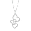Thumbnail Image 1 of 1/3 CT. T.W. Diamond Interlocking Curvy Hearts Pendant in 10K White Gold