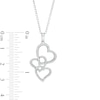Thumbnail Image 2 of 1/3 CT. T.W. Diamond Interlocking Curvy Hearts Pendant in 10K White Gold