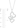 Thumbnail Image 3 of 1/3 CT. T.W. Diamond Interlocking Curvy Hearts Pendant in 10K White Gold