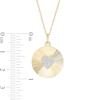 Thumbnail Image 3 of 1/10 CT. T.W. Diamond Heart Textured Disc Pendant in 10K Gold
