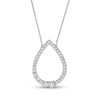 Thumbnail Image 1 of Marilyn Monroe™ Collection 1/3 CT. T.W. Journey Diamond Open Teardrop Necklace in 10K White Gold