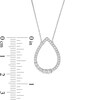 Thumbnail Image 2 of Marilyn Monroe™ Collection 1/3 CT. T.W. Journey Diamond Open Teardrop Necklace in 10K White Gold