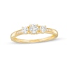 Thumbnail Image 1 of White Topaz and Diamond Accent Three Stone Ring in 10K Gold