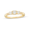 Thumbnail Image 0 of White Topaz and Diamond Accent Three Stone Ring in 10K Gold