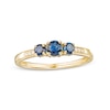 Thumbnail Image 1 of Blue Sapphire and Diamond Accent Three Stone Ring in 10K Gold