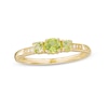 Thumbnail Image 1 of Peridot and Diamond Accent Three Stone Ring in 10K Gold