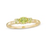 Thumbnail Image 0 of Peridot and Diamond Accent Three Stone Ring in 10K Gold