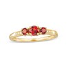 Thumbnail Image 1 of Garnet and Diamond Accent Three Stone Ring in 10K Gold