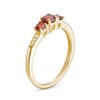 Thumbnail Image 2 of Garnet and Diamond Accent Three Stone Ring in 10K Gold