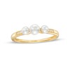 Thumbnail Image 1 of Freshwater Cultured Pearl and Diamond Accent Three Stone Ring in 10K Gold