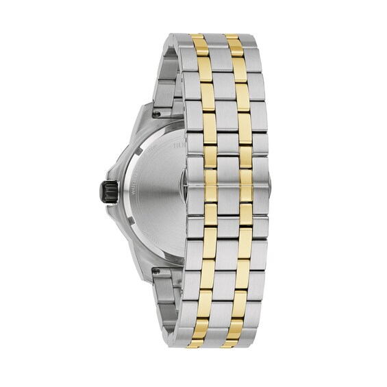Men's Bulova Marine Star Diamond Accent Tri-Tone Watch with Black Dial (Model: 98D175)