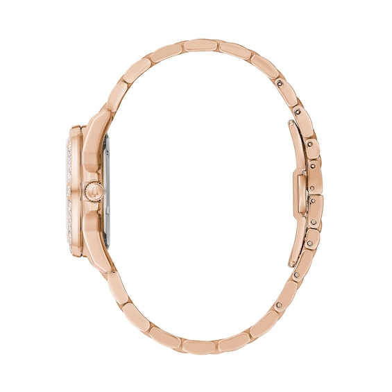 Ladies' Bulova Marine Star 1/10 CT. T.w. Diamond Rose-Tone Watch with Mother-of-Pearl Dial (Model: 98R295)