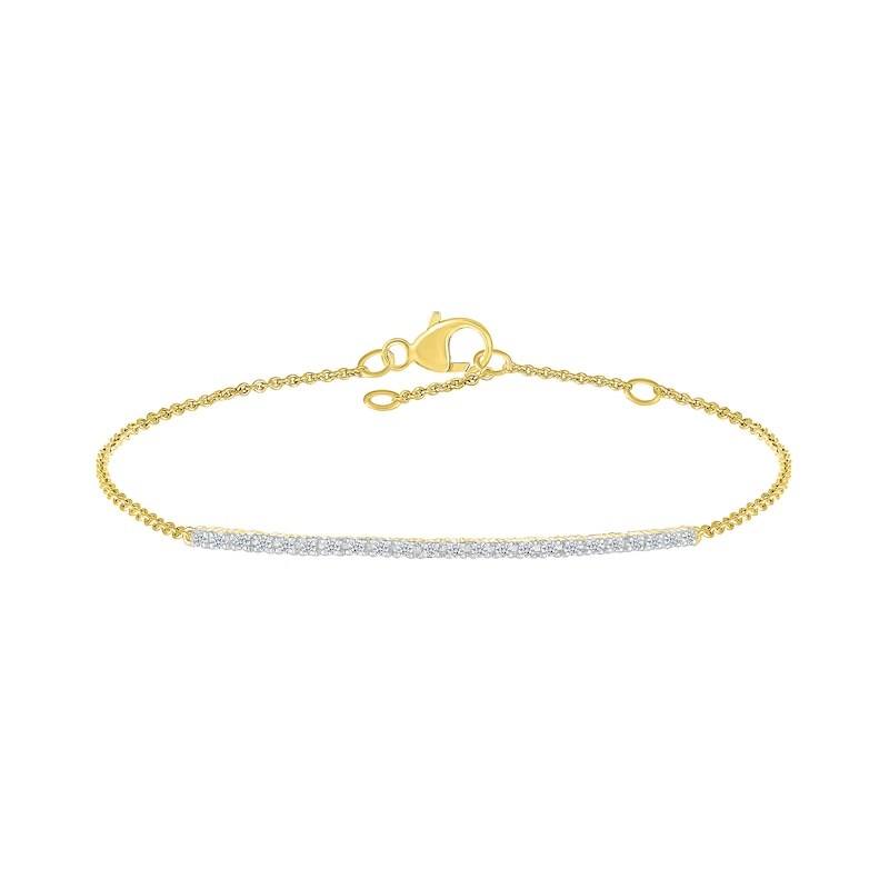 Main Image 1 of 1/6 CT. T.W. Diamond Line Bracelet in 10K Gold - 7.5"