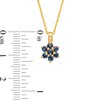 Thumbnail Image 3 of Blue Sapphire and Diamond Accent Flower Pendant in 10K Gold