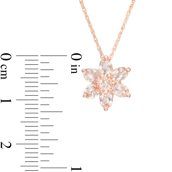 Morganite Flower Pendant in 10K Rose Gold