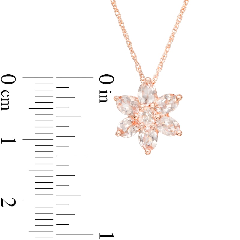 Main Image 3 of Morganite Flower Pendant in 10K Rose Gold