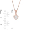 Thumbnail Image 2 of 1/8 CT. T.W. Diamond Heart Frame Vintage-Style Pendant in 10K Rose Gold