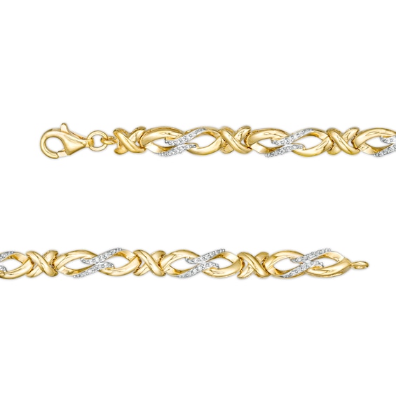 1/4 CT. T.w. Diamond Infinity "X" Bracelet in 10K Gold - 7.5"