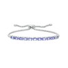 Thumbnail Image 1 of Sideways Oval Tanzanite Bolo Bracelet in Sterling Silver - 10"