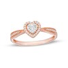 Thumbnail Image 0 of 1/8 CT. T.W. Diamond Heart Frame Vintage-Style Ring in 10K Rose Gold