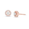 Thumbnail Image 0 of 1/8 CT. T.W. Diamond Open Circle Frame Stud Earrings in 10K Rose Gold