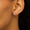 Thumbnail Image 2 of 1/8 CT. T.W. Diamond Open Circle Frame Stud Earrings in 10K Rose Gold