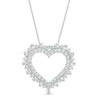 Thumbnail Image 1 of 1 CT. T.W. Diamond Shadow Heart Pendant in 10K White Gold