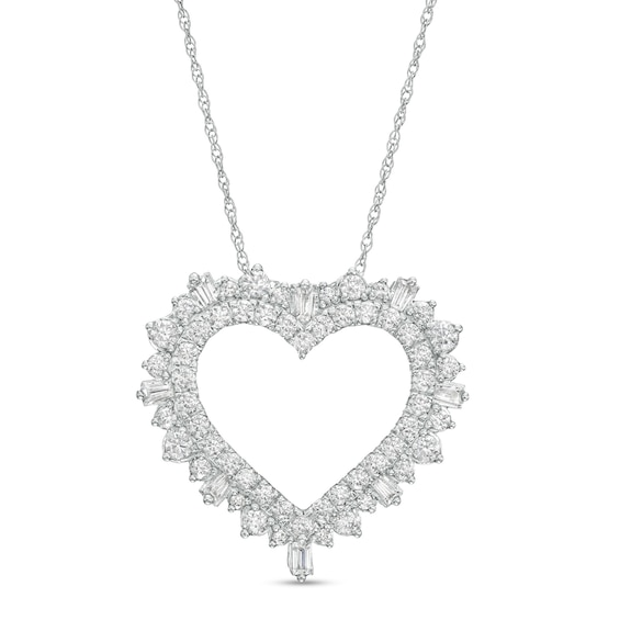 1 CT. T.w. Diamond Shadow Heart Pendant in 10K White Gold